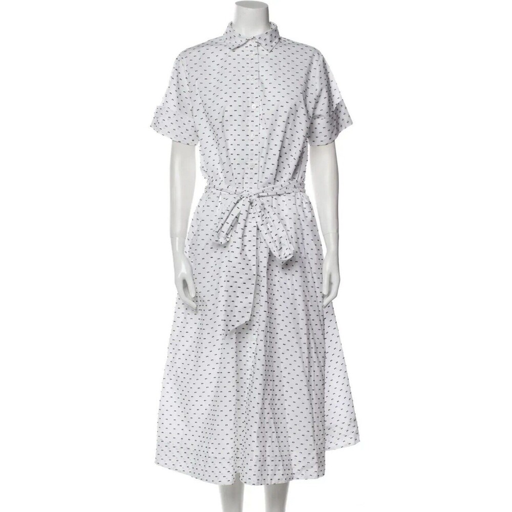 Lisa Marie Fernandez Polka Dot Cotton Midi Shirtdress M